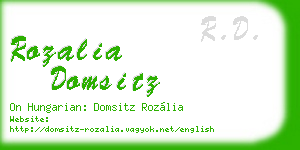 rozalia domsitz business card